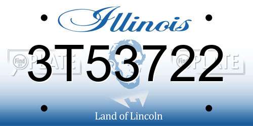 3T53722 Illinois License Plate