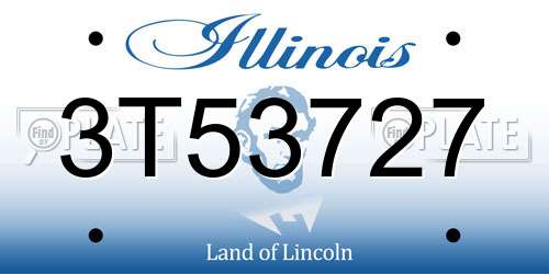 3T53727 Illinois License Plate