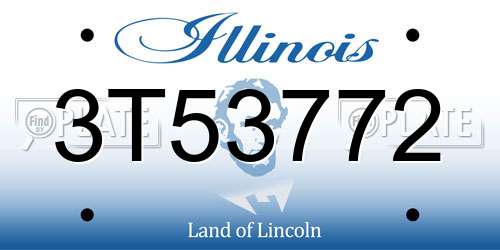 3T53772 Illinois License Plate