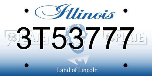 3T53777 Illinois License Plate