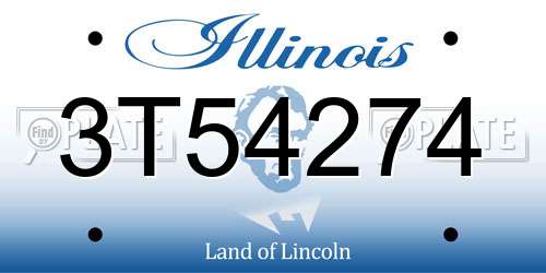 3T54274 Illinois License Plate