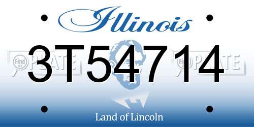 3T54714 Illinois License Plate
