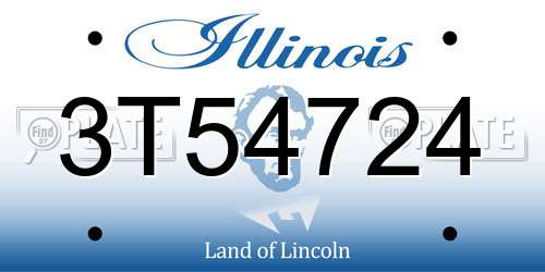 3T54724 Illinois License Plate