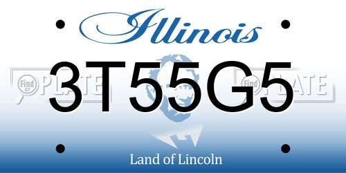 3T55G5 Illinois License Plate