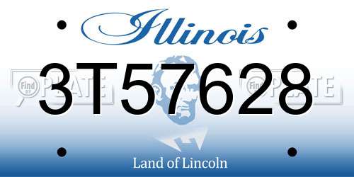 3T57628 Illinois License Plate