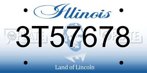 3T57678 Illinois License Plate