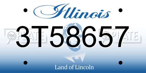 3T58657 Illinois License Plate