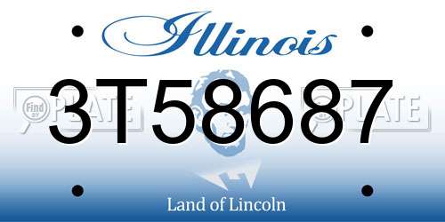3T58687 Illinois License Plate