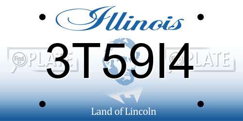 3T59I4 Illinois License Plate