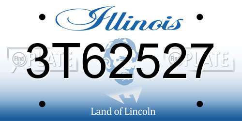3T62527 Illinois License Plate