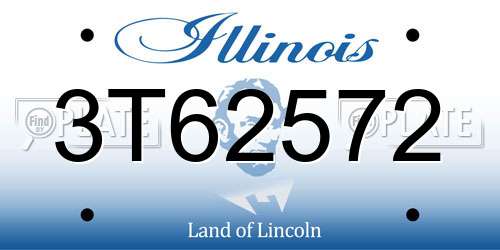 3T62572 Illinois License Plate