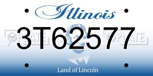 3T62577 Illinois License Plate