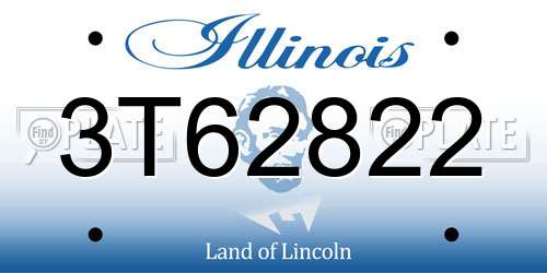 3T62822 Illinois License Plate