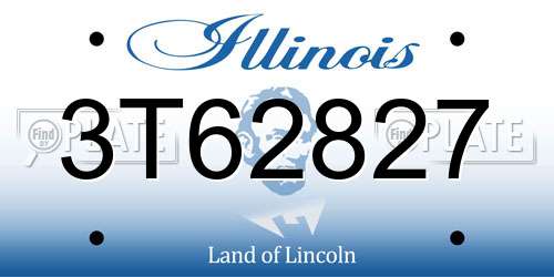 3T62827 Illinois License Plate