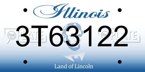 3T63122 Illinois License Plate