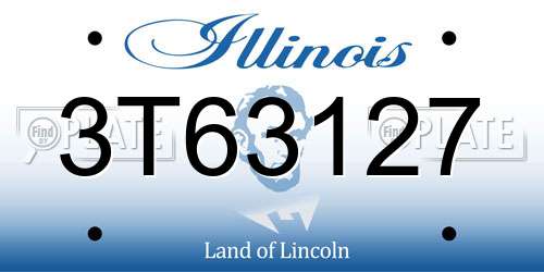 3T63127 Illinois License Plate