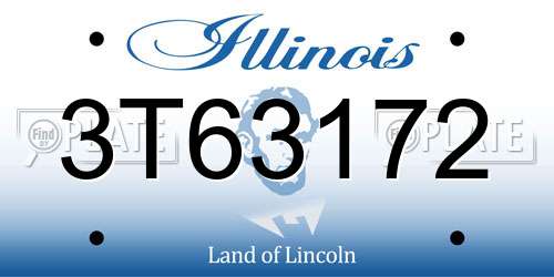 3T63172 Illinois License Plate