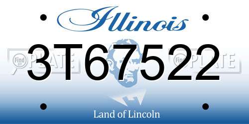3T67522 Illinois License Plate