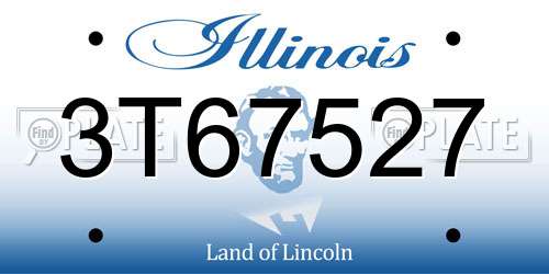 3T67527 Illinois License Plate