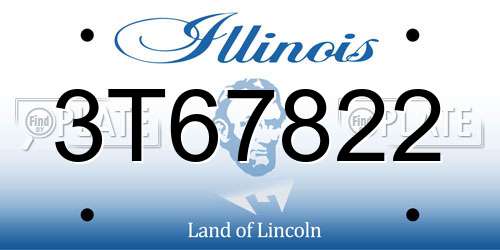 3T67822 Illinois License Plate