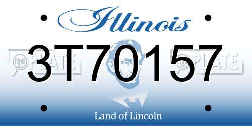 3T70157 Illinois License Plate