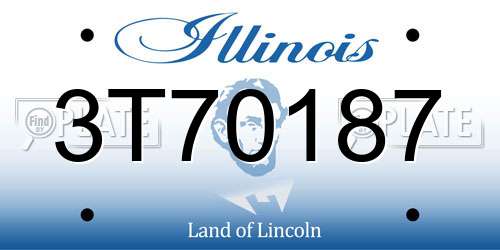 3T70187 Illinois License Plate