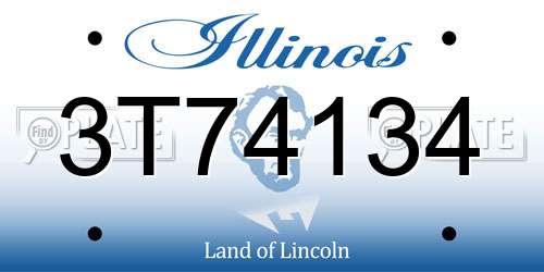3T74134 Illinois License Plate