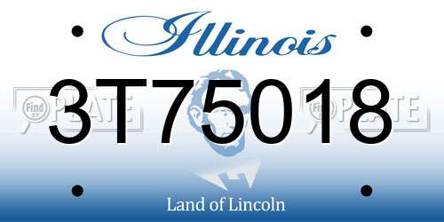 3T75018 Illinois License Plate