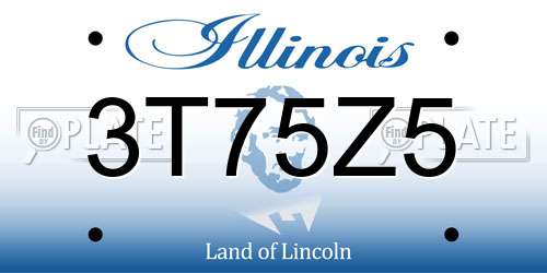 3T75Z5 Illinois License Plate