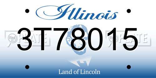 3T78015 Illinois License Plate