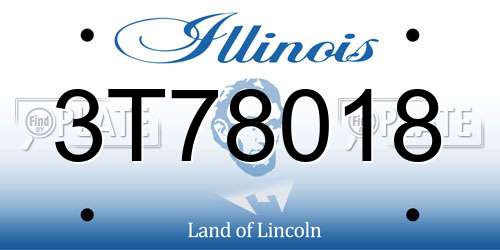 3T78018 Illinois License Plate
