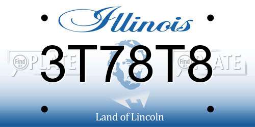 3T78T8 Illinois License Plate