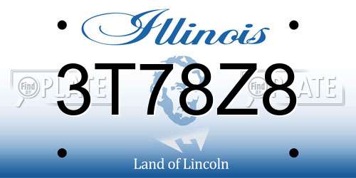 3T78Z8 Illinois License Plate