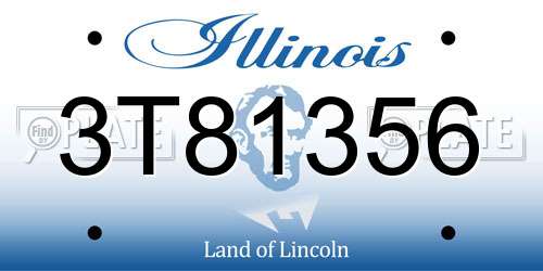 3T81356 Illinois License Plate