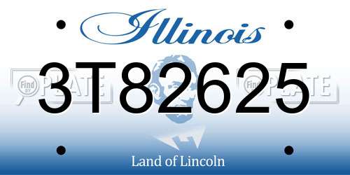 3T82625 Illinois License Plate