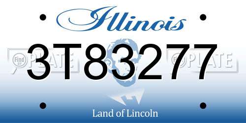 3T83277 Illinois License Plate