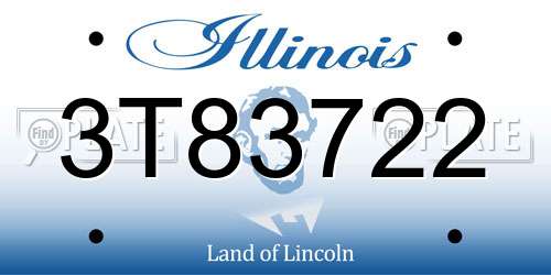 3T83722 Illinois License Plate