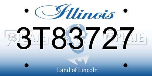 3T83727 Illinois License Plate