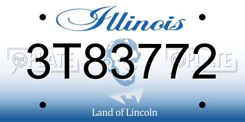 3T83772 Illinois License Plate