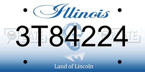 3T84224 Illinois License Plate