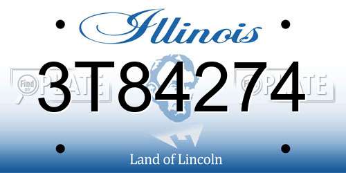 3T84274 Illinois License Plate