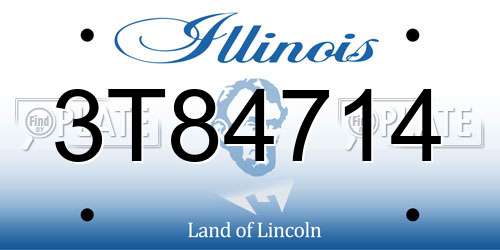 3T84714 Illinois License Plate