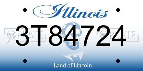 3T84724 Illinois License Plate