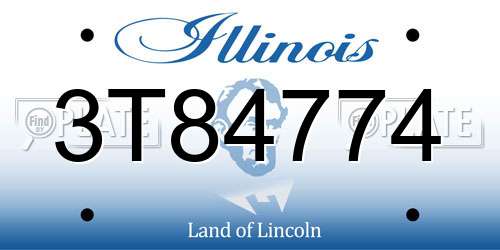 3T84774 Illinois License Plate