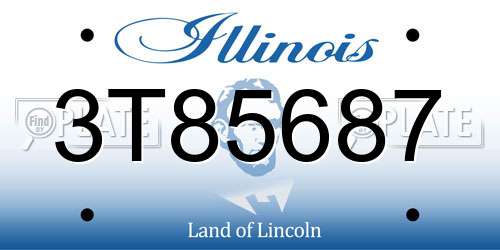 3T85687 Illinois License Plate