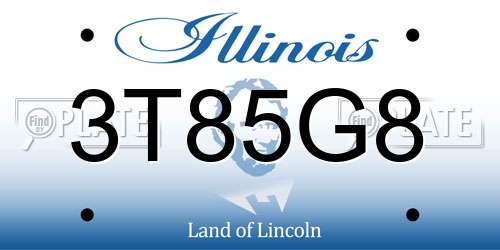 3T85G8 Illinois License Plate