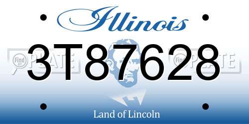 3T87628 Illinois License Plate