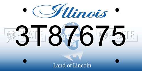 3T87675 Illinois License Plate