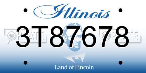 3T87678 Illinois License Plate