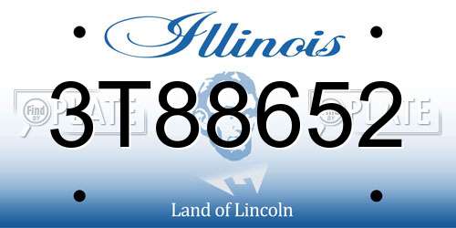 3T88652 Illinois License Plate